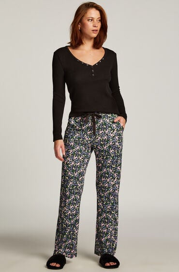 Hunkemöller Pyjamasbukser Jersey Sort