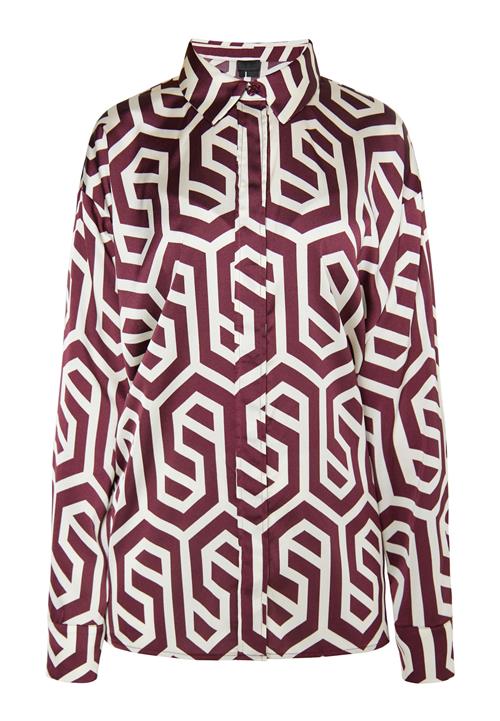 DreiMaster Klassik Bluse  burgunder / uldhvid