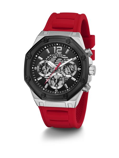 GUESS Analogt ur 'MOMENTUM'  rubinrød / sort / sølv