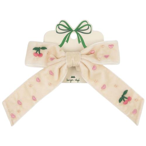 Konges Sløjd Velvet Bow Pearly Hårklemme Pearled Ivory One Size     3 Y+ kvinde