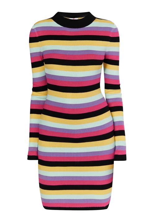 MYMO Strikkjole 'Biany'  mint / mørkelilla / pink / sort