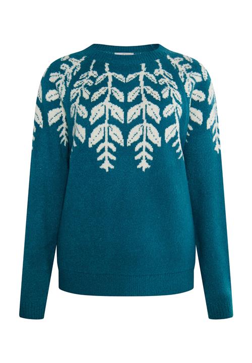 Usha Pullover 'Lurea'  petroleum / naturhvid