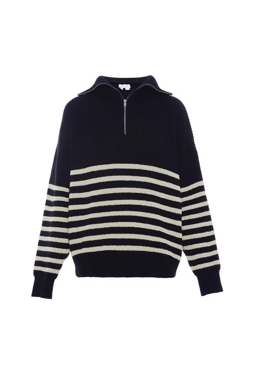 BLONDA Pullover  marin / hvid