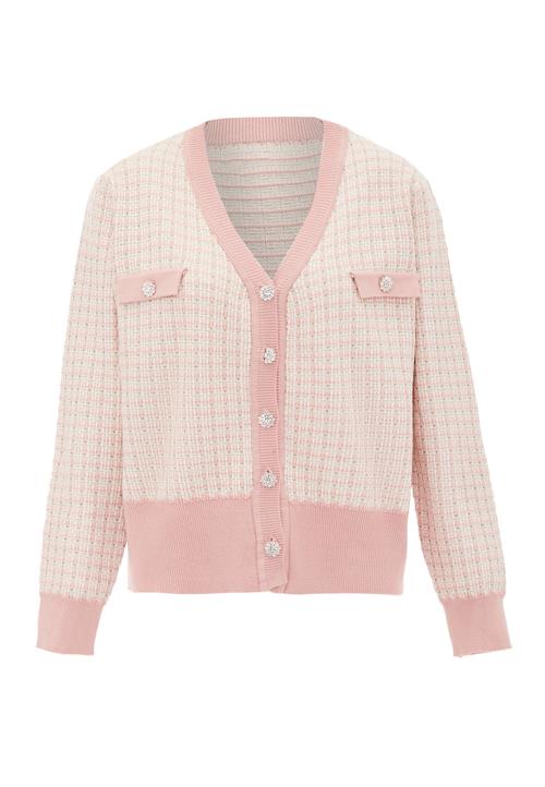 NAEMI Cardigan  rosé / gammelrosa / sølv / uldhvid