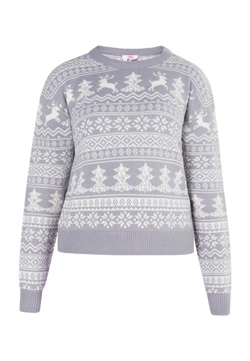 MYMO Pullover 'Biany'  lysegrå / hvid