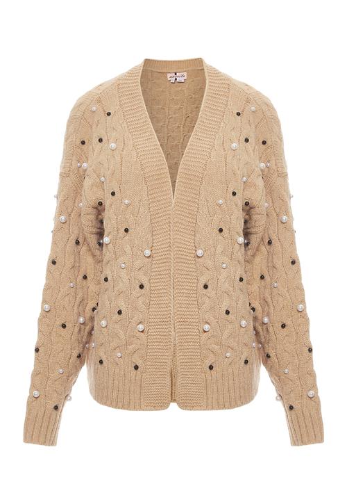 nascita Cardigan  beige / sort / perlehvid