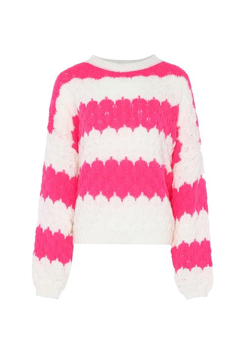 ebeeza Pullover  pink / uldhvid