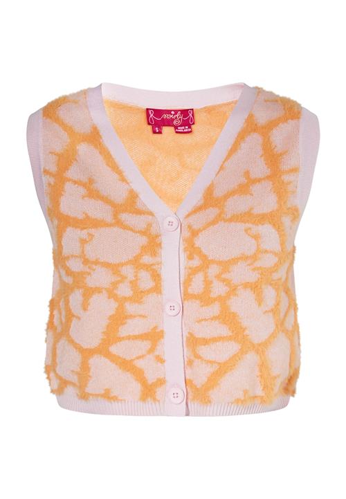 swirly Cardigan  orange / lyserød