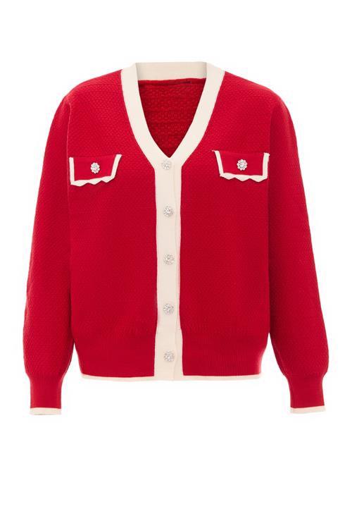 carato Cardigan  rød / uldhvid