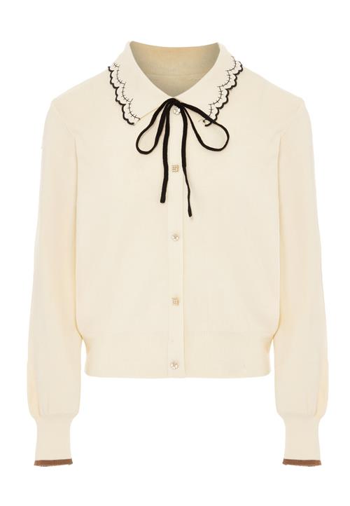 NAEMI Cardigan  grå / sort / uldhvid