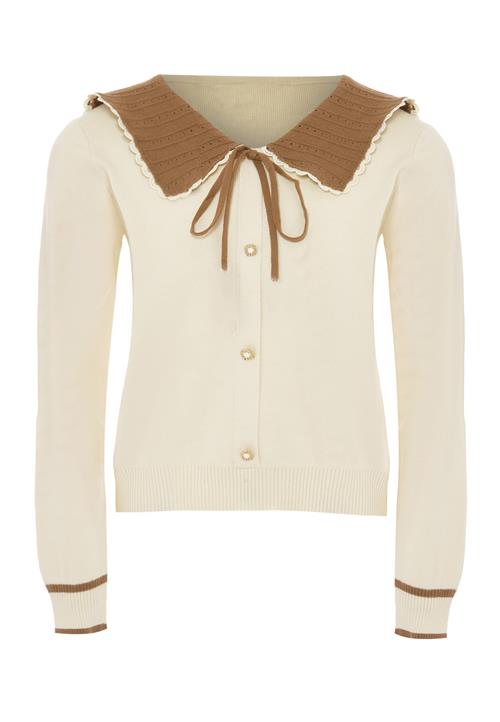 NAEMI Cardigan  beige / sort / hvid
