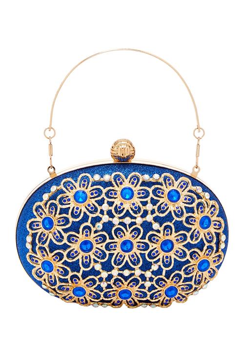 FELIPA Clutch  blå / guld / transparent