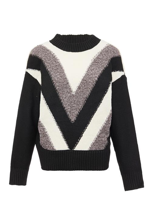 FENIA Pullover  brun-meleret / sort / naturhvid