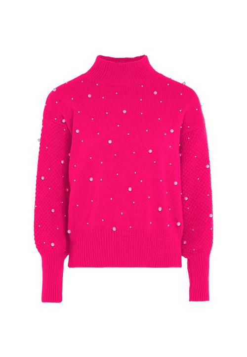 faina Pullover  fuchsia / perlehvid
