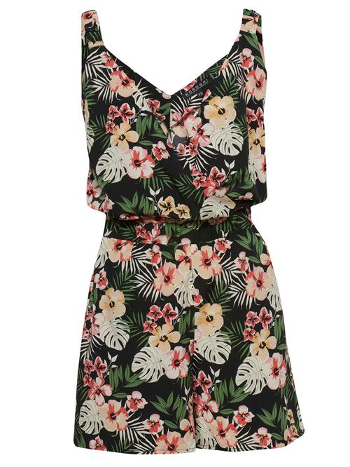 KOROSHI Jumpsuit  grøn / lys rød / sort / hvid