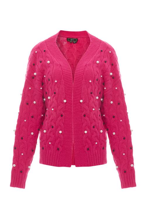 faina Cardigan  pink / sort / hvid