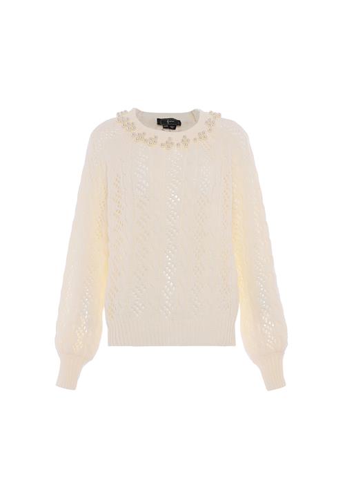 faina Pullover  perlehvid / uldhvid