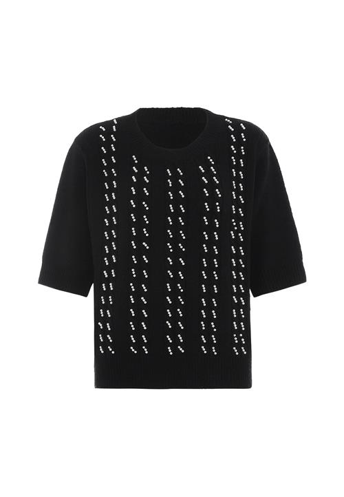 faina Pullover  sort / perlehvid