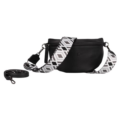 TOM TAILOR DENIM Bæltetaske 'Mena'  grå / sort / hvid