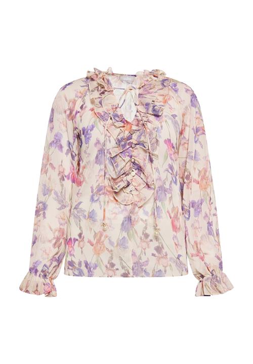 Usha Bluse  creme / mørkelilla / pink / lyserød