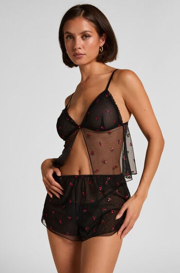 Hunkemöller Chelsey shorts i mesh Sort