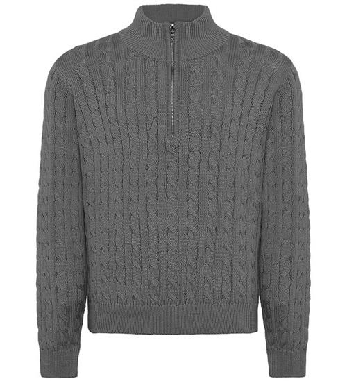 Grunt Bluse m. Lynlås - Strik - Noos - GrTerrase - Gråmeleret