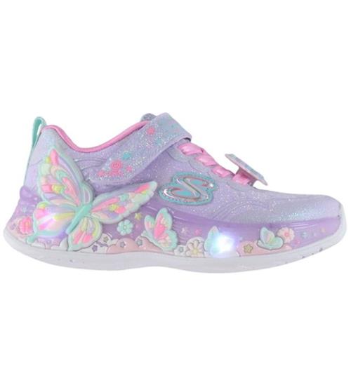 Skechers Sko m. Lys - Butterfly Bliss - Lavender/Multi