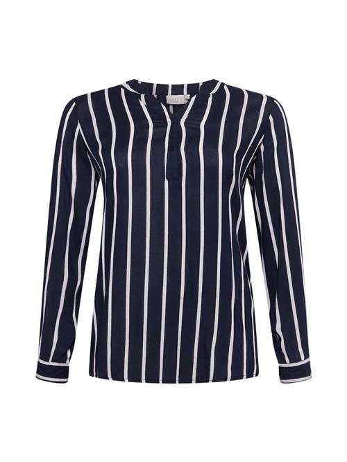 KAFFE CURVE Bluse 'KCSida'  mørkeblå / hvid
