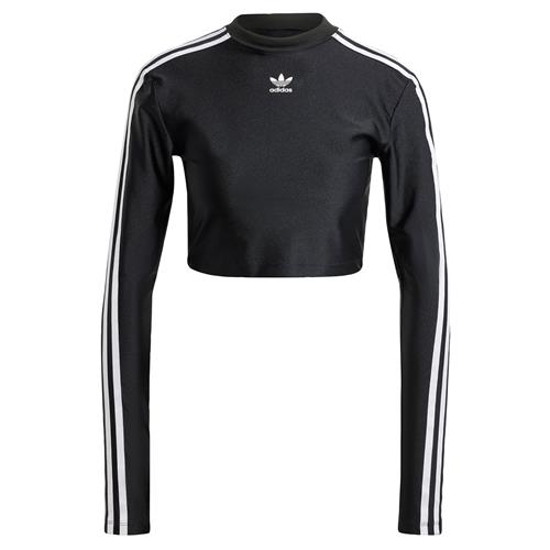 ADIDAS ORIGINALS Shirts '3-Stripes Cropped Long Sleeve'  sort / hvid
