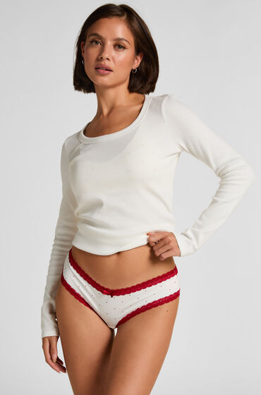 Hunkemöller Georgia brasiliansk bomuldstrusse Hvid