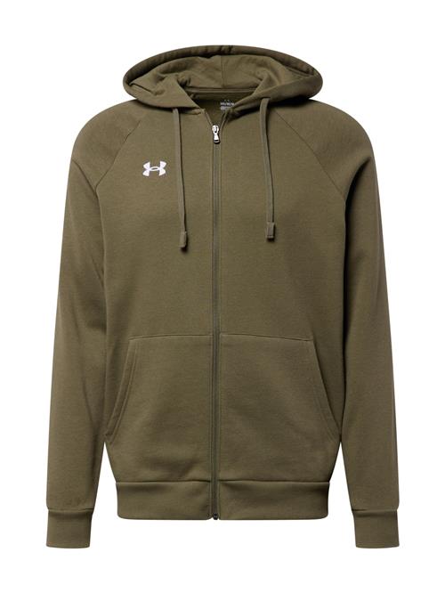 UNDER ARMOUR Sportssweatjakke 'Rival'  oliven / hvid
