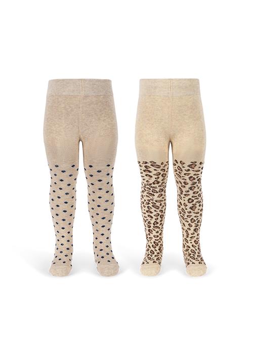 Konges Sløjd Leo And Dot 2-pak Glitter-jacquard-strømpebukser Leo Dot  Leo Dot 92/98 cm  Brun  92/98 cm  kvinde