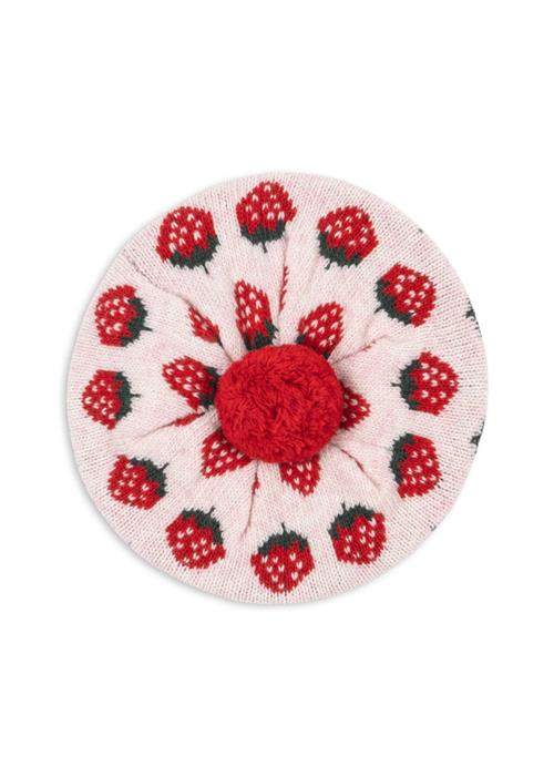 Konges Sløjd Belou Strikket Baret Strawberry  Strawberry 12-18 months  Lyserød  12-18 måneder  kvinde