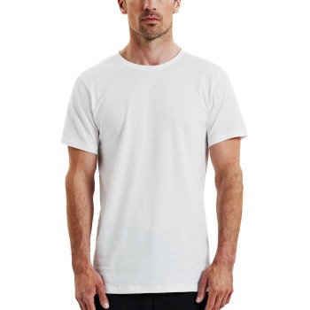 Bread & Boxers Bread and Boxers Lightweight Crew Neck Tee 2P Hvid økologisk bomuld Small Herre