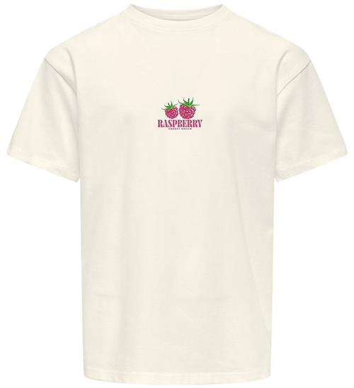 Kids Only T-shirt - KogCarina - Loose - Cloud Dancer/Raspberry