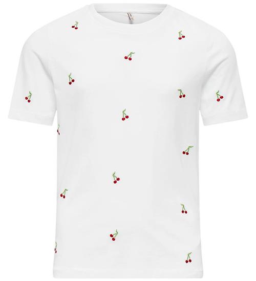 Kids Only T-shirt - Noos - KogKetty - Bright White/Cherries