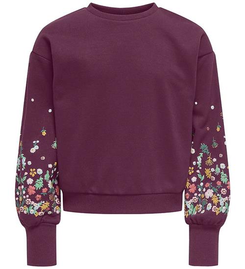 Kids Only Sweatshirt - KogBrooke - Mauve Wine/Sleeve Flower
