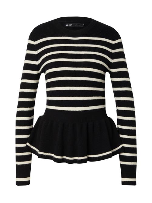 ONLY Pullover 'IBI'  sort / hvid