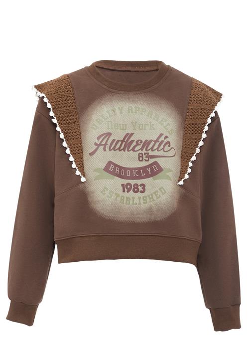 HOMEBASE Sweatshirt  brun / grøn / hvid