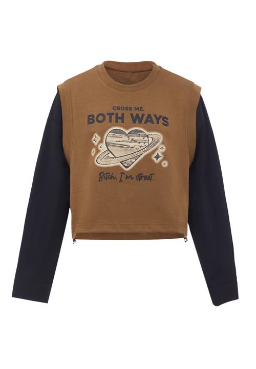 HOMEBASE Sweatshirt  brun / sort / hvid