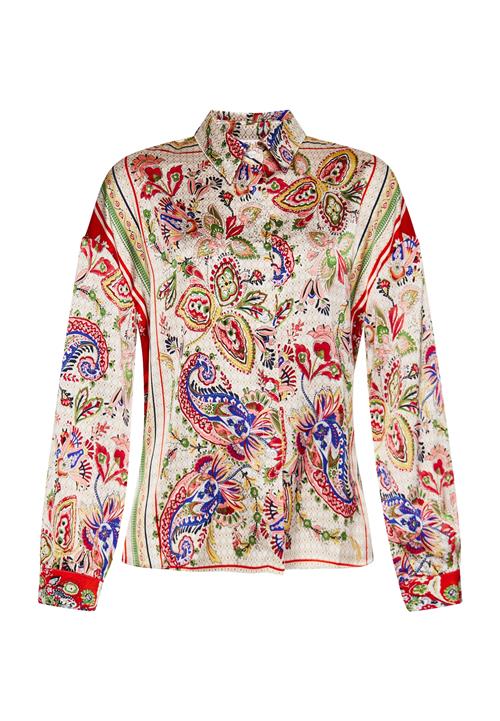 usha FESTIVAL Bluse  lysebeige / royalblå / kiwi / rød