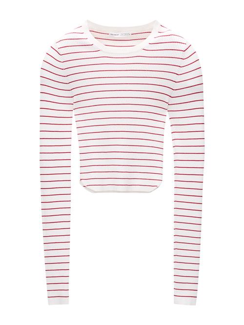 Pull&Bear Pullover  carminrød / hvid