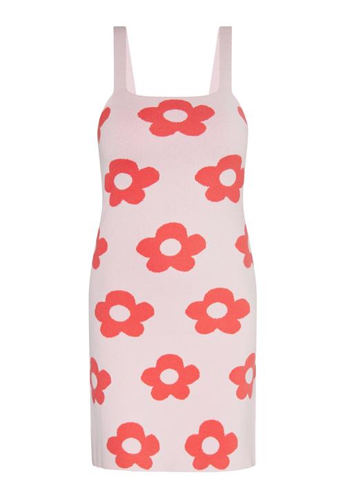 swirly Strikkjole  pink / rød