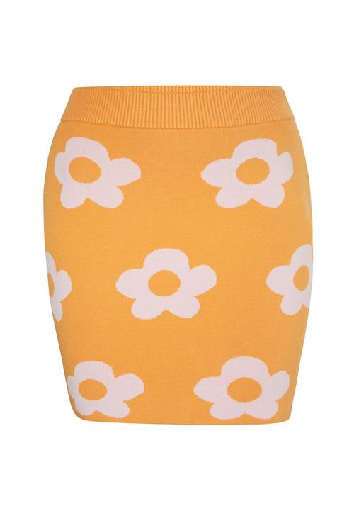 swirly Nederdel  orange / hvid