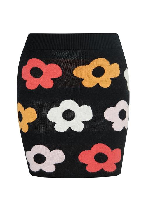 swirly Nederdel  orange / melon / sort / hvid