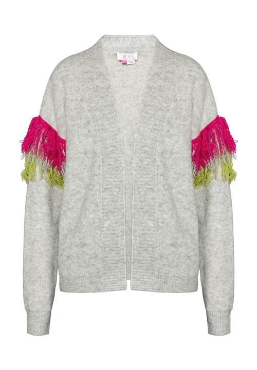IZIA Cardigan 'Hoona'  citrongul / grå-meleret / pink