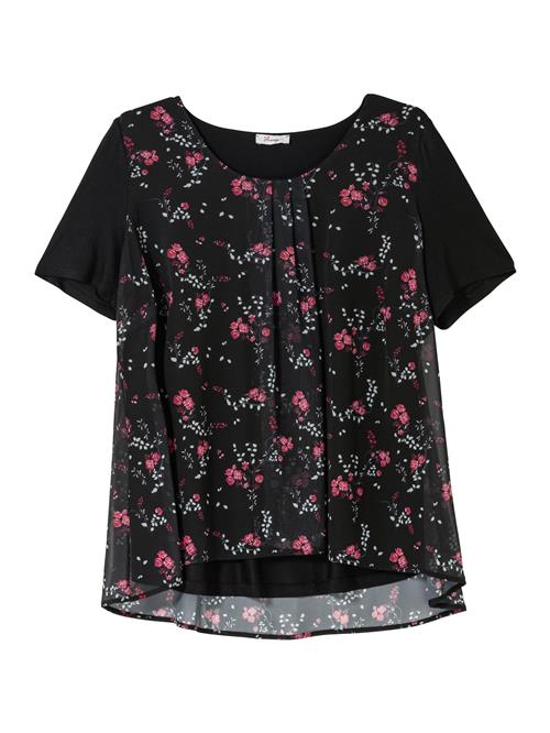 SHEEGO Bluse  beige / magenta / mørk pink / sort