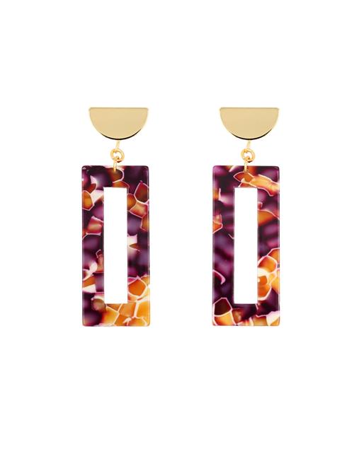 Fräulein Wunder Øreringe 'Akane'  guld / lilla / orange / hvid