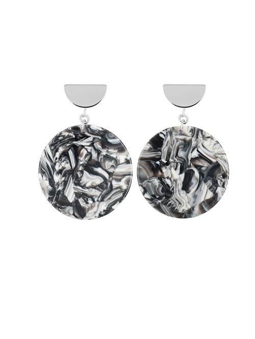 Fräulein Wunder Øreringe 'Amal'  lyseblå / sort / sølv / hvid