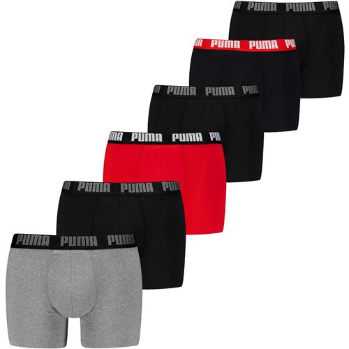 PUMA Boksershorts 'Everyday'  grå-meleret / rød / sort / hvid